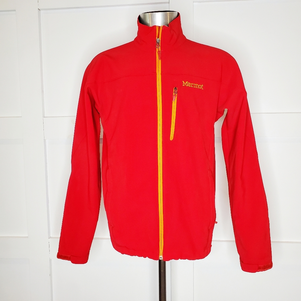 Marmot Red Full Zip Soft Shell Nylon Jacket Coat